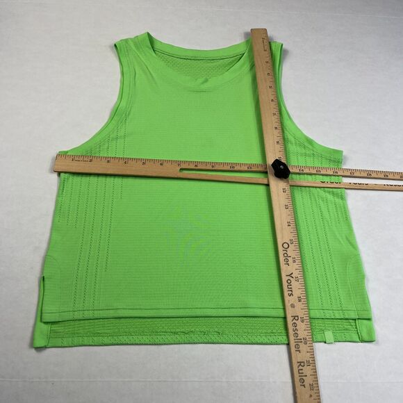 Lululemon Swiftly Tech Cropped Tank Top Sleeveless Neon Green Seamless Size 4 - Picture 4 of 10